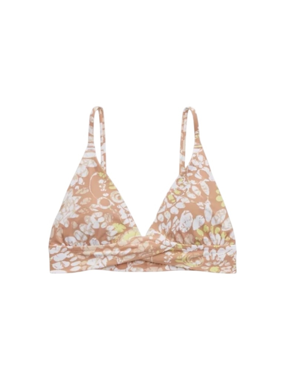 Aerie Crossover‎ Triangle Bikini Top Size Medium Sands Brown Recycled Nylon